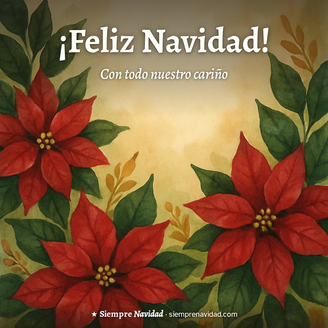 Postal de Navidad: ¡Feliz Navidad! Con todo nuestro cariño