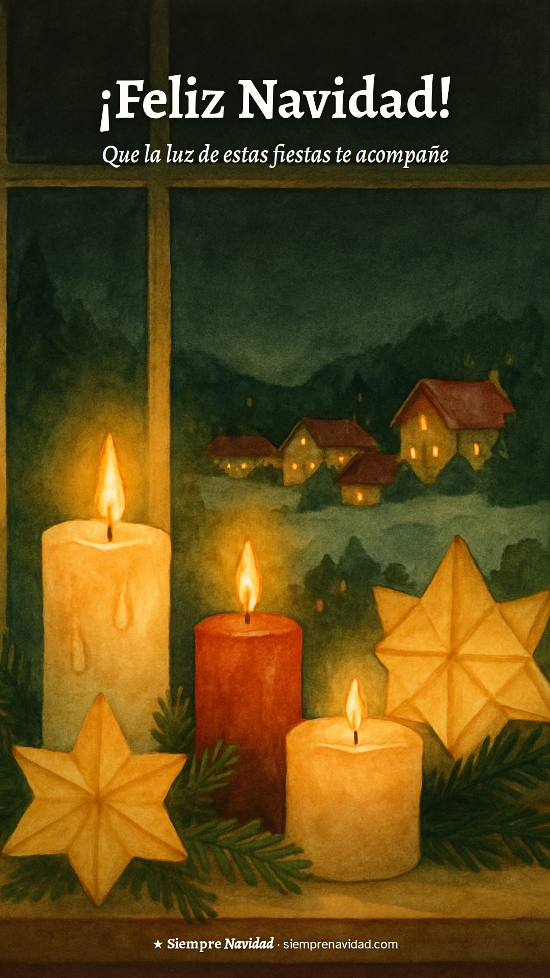 Postal de Navidad: ¡Feliz Navidad! Que la luz de estas fiestas te acompañe